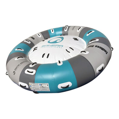Spinera Professional Endless Ride 4-6 Person Towable Tube in Teal, Gray & White Right Side Top View