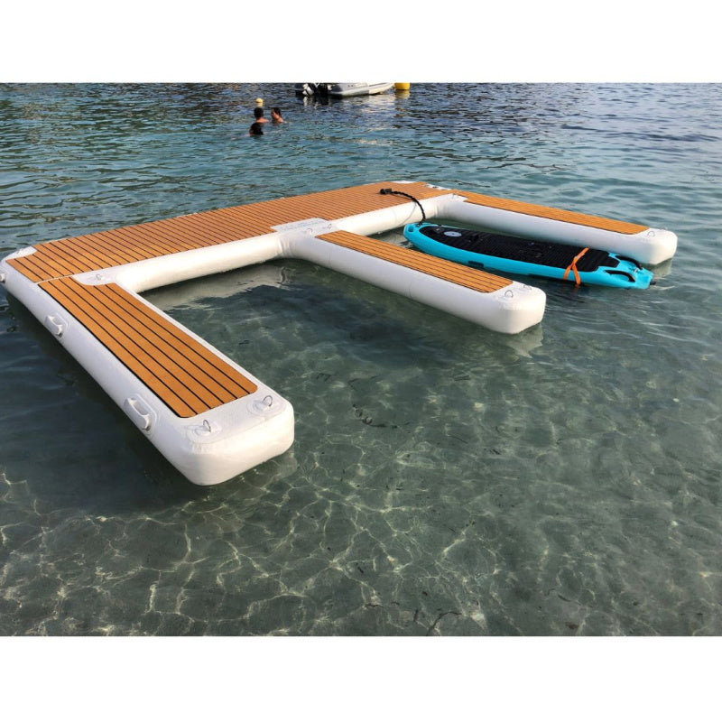 Yachtbeach Jet Ski Dock Double 4.10 - Back View of Dock in Water with Electric Surfboard in Dock