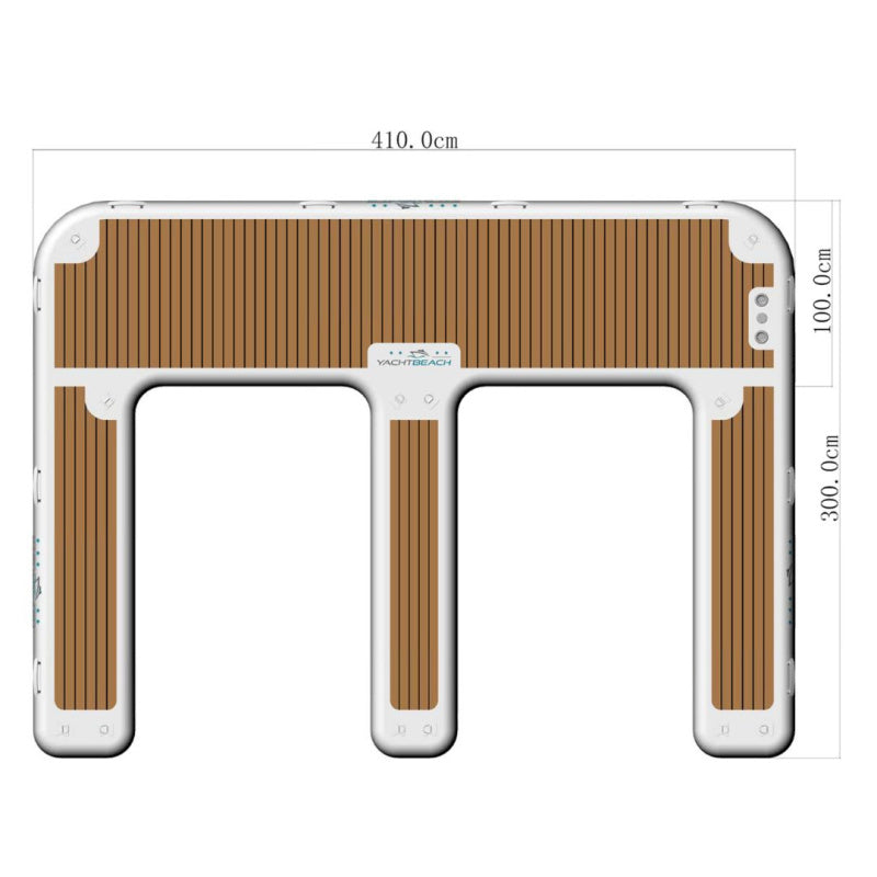 Yachtbeach Jet Ski Dock Double 4.10 Aerial View with Measurements in cm