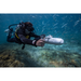 Man Scuba Diving using Aqua Marina BlueDrive X Pro with Handheld Wireless Remote Control