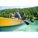 2 People Paddling Aqua Marina Tomahawk Air-C Inflatable Canoe Close Side View