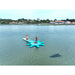 Aerial View of 2 Girls Doing Yoga on Inflatable Yoga Dock & SUP in Lake