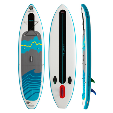 Hala Gear Straight Up Tour EX Inflatable Stand Up Paddleboard Top, Side, & Back View