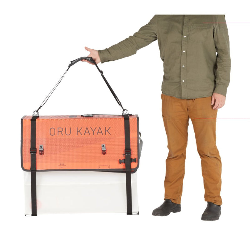 Man Holding Strap of Haven TT Oru Kayak Carrying Bag