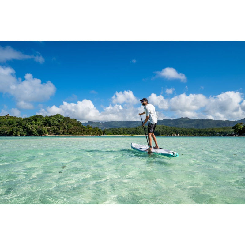 Man Paddling Sipaboards Drive Tourer Electric SUP in Shallow Water