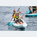 Woman and Child Paddling Spinera Adriatic 140 Inflatable Kayak Front View