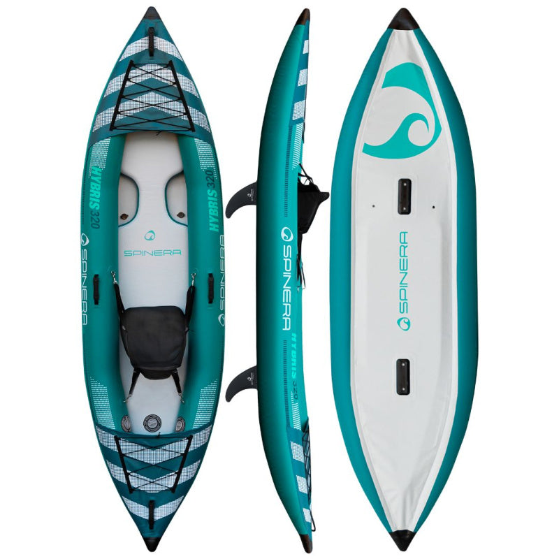 Spinera Hybris 320 Inflatable Kayak Top, Side and Bottom View