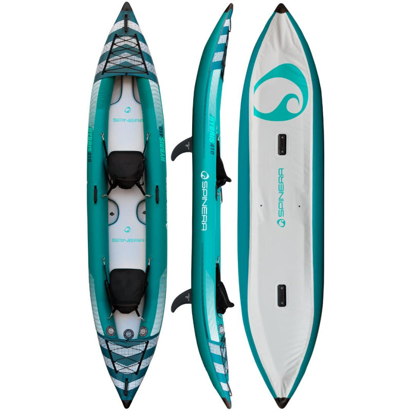 Spinera Hybris 410 Inflatable Kayak Top, Side and Bottom View