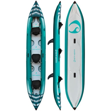 Spinera Hybris 475 Inflatable Kayak Top, Side, and Bottom View