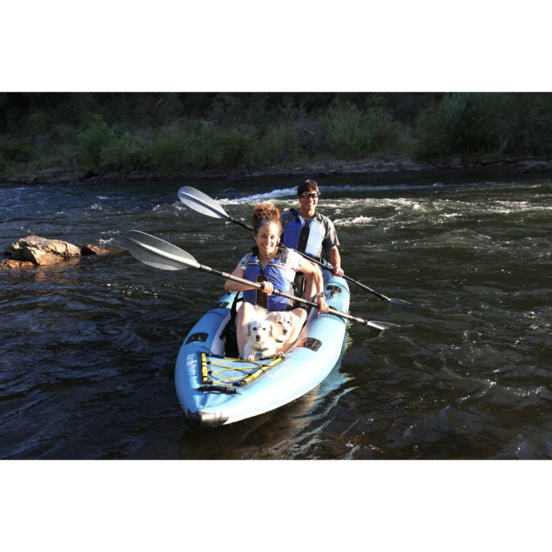 Spinera Kenai Inflatable Kayak Canoe - Man & Woman Paddling Front View