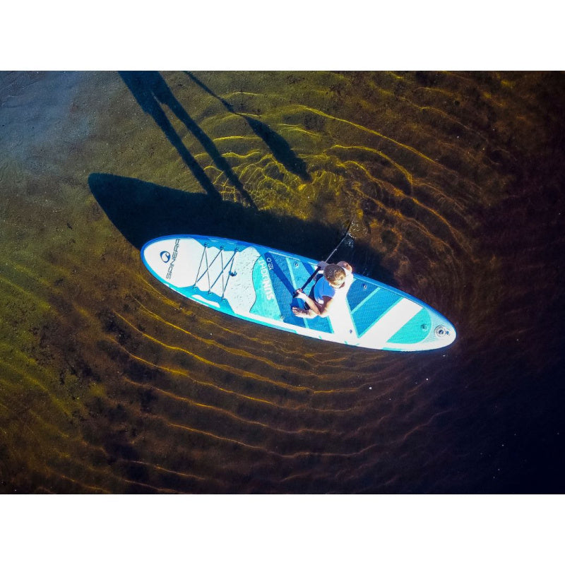 Spinera SunLight 12 Inflatable SUP - Man Standing on Board Aerial View