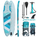 Spinera SunLight 12 Inflatable SUP Top, Side, & Back View with Accessories