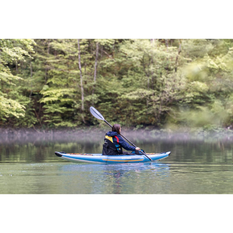 Spinera Tenaya 120 Inflatable Kayak - Woman Paddling Right Side View
