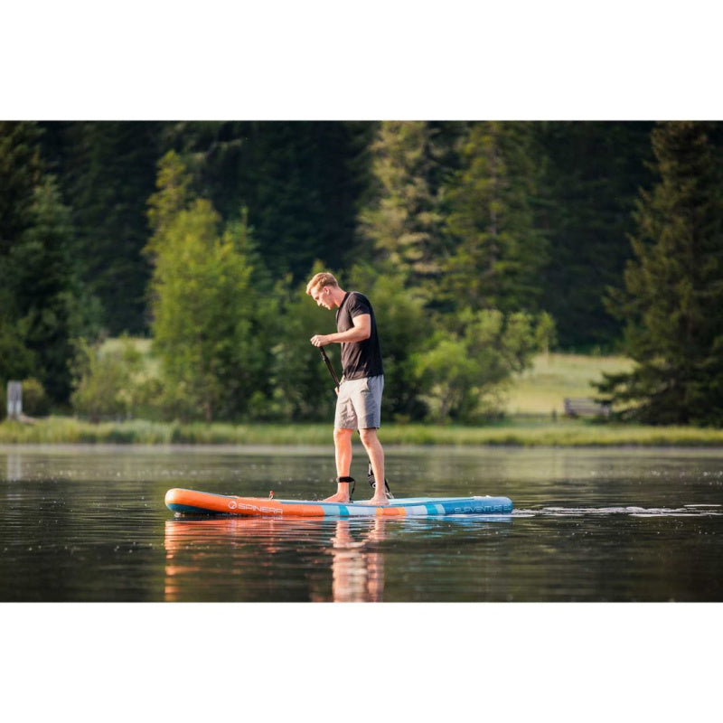 Spinera Venture Sunrise 12.0 Inflatable SUP - Man Paddling Left Side View