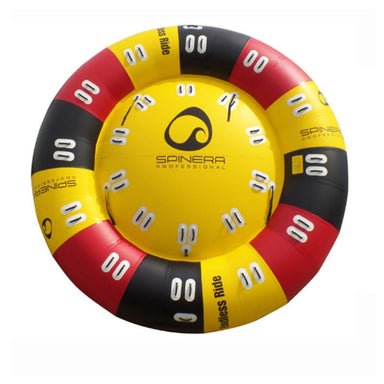 Spinera Professional Endless Ride Black, Red, & Yellow 8-12 Person Towable Tube Top View