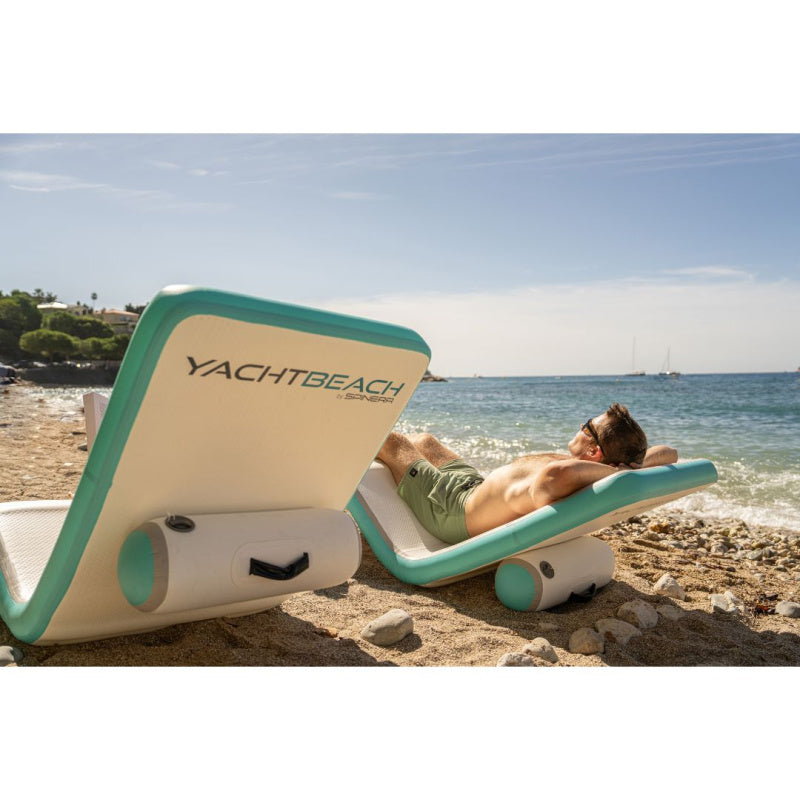 Yachtbeach Superior Sun Lounger Single - Back View of 2 Loungers with Man Laying on One