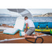 Yachtbeach Superior Sun Lounger Single - Man Deflating 
and Rolling Lounger with Inflated Lounger Behind